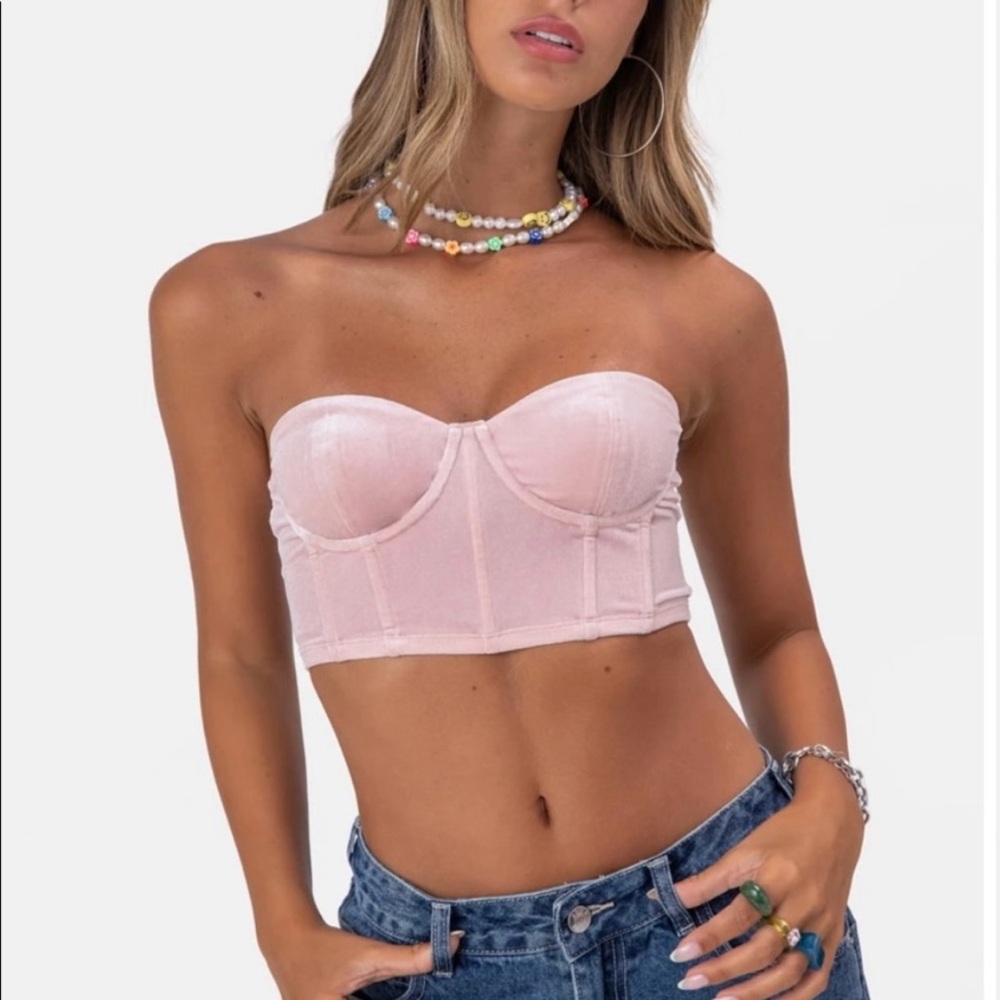 Adika Pink Velvet Bustier